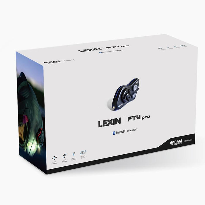 LEXIN FT4 PRO BLUETOOTH HEADSET WITH RAM HANDLEBAR MOUNT KIT