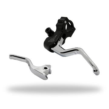 1FNGR EASY PULL CLUTCH + BRAKE LEVER COMBO |  BLACK AND CHROME - 15'+ SOFTIAL/ M8