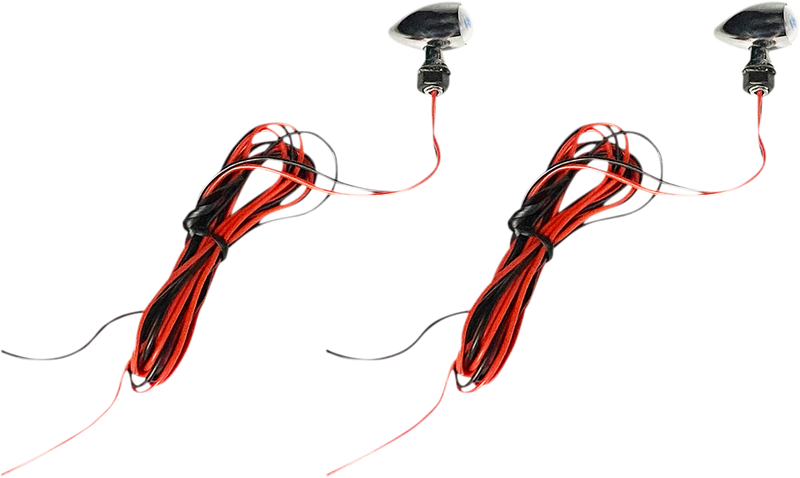 Micro Turn Signals - Red -Chrome