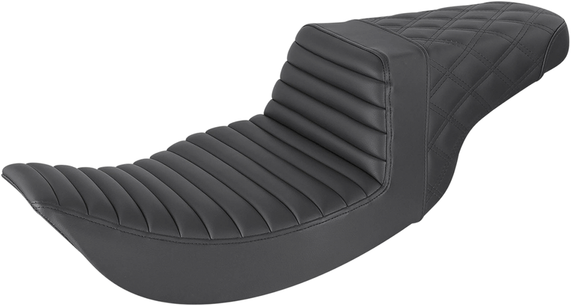 Step-Up Seat - Front Tuck-n-Roll/Rear Lattice Stitch - Black