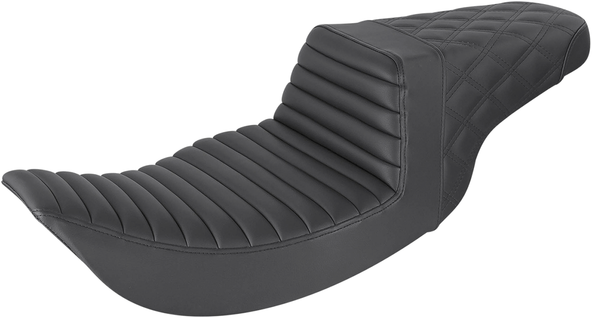Step-Up Seat - Front Tuck-n-Roll/Rear Lattice Stitch - Black