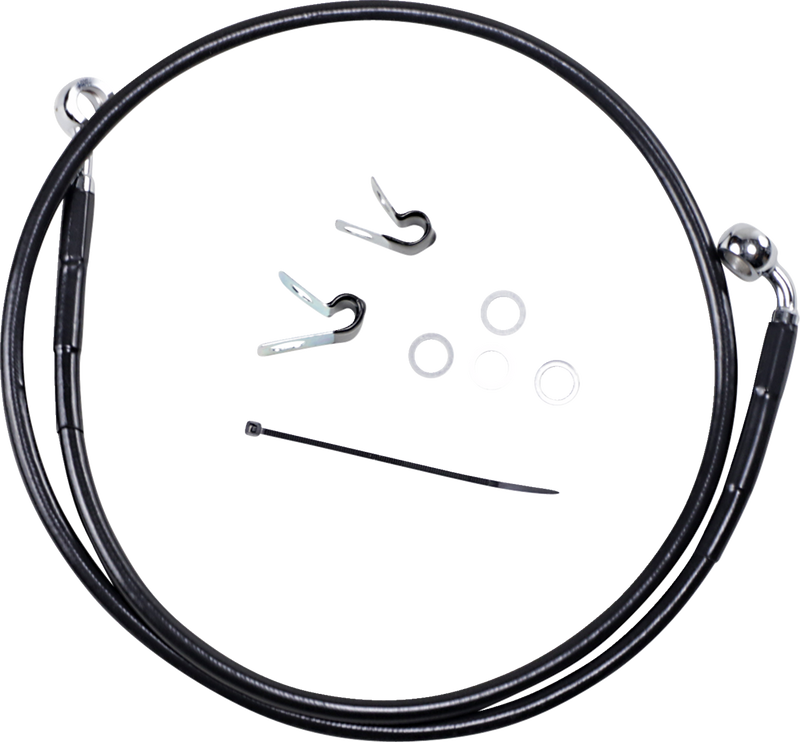 Brake Line - Front - Black - +6" - '04-'10 XL