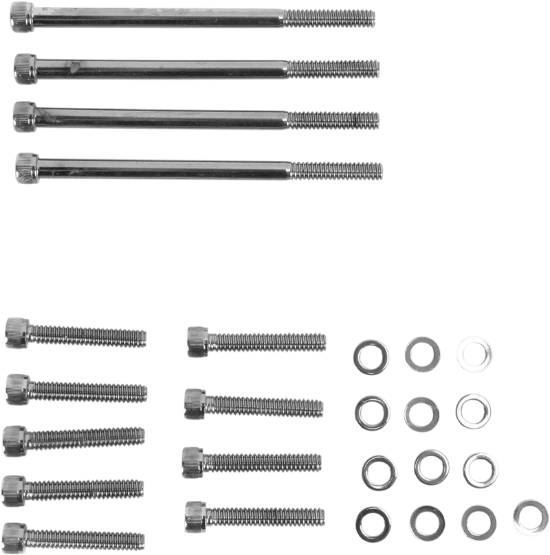 Bolt Kit - Primary Cover - Knurled - Black/Chrome - '07-'17 Softail/Dyna