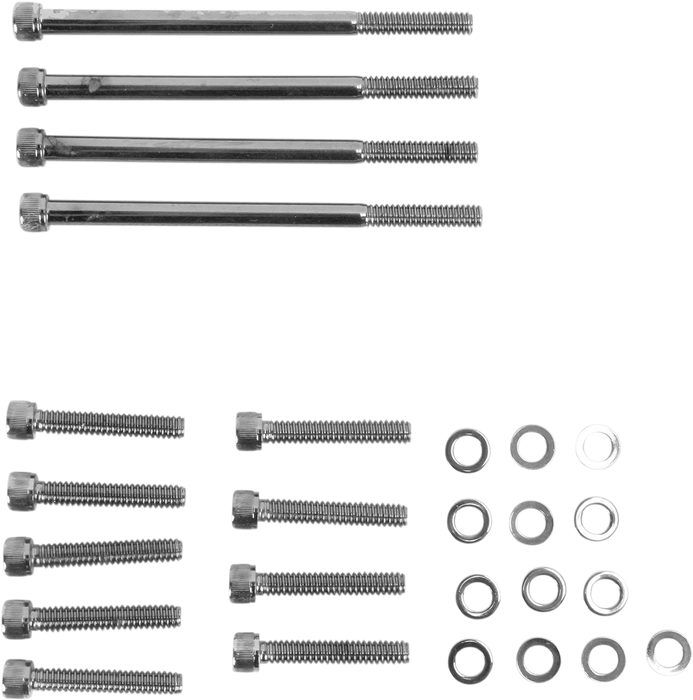 Bolt Kit - Primary Cover - Knurled - Black/Chrome - '07-'17 Softail/Dyna