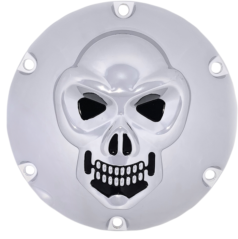 Skull Derby Cover - Chrome - 6-Hole