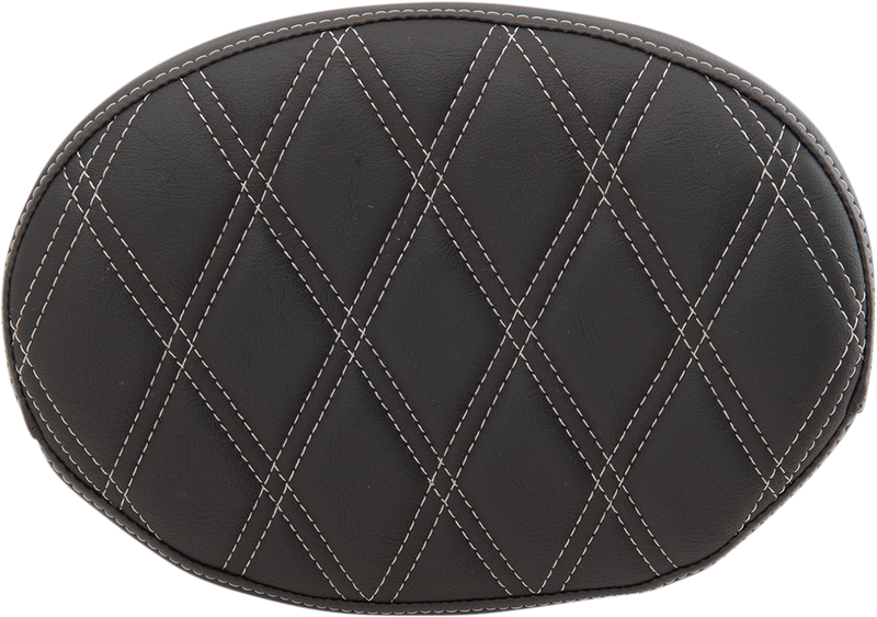 Oval Sissy Bar Pad - Double Diamond - SIlver Stitch - FL '99-'22