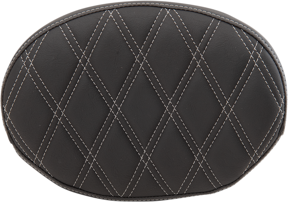 Oval Sissy Bar Pad - Double Diamond - SIlver Stitch - FL '99-'22