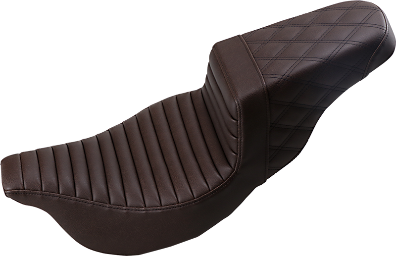 Step-Up Seat - Front Tuck-n-Roll/Rear Lattice Stitch - Brown - FL '08-'24