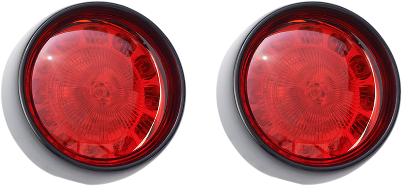 Bullet Turn Signal - 1156 - Gloss Black - Red Lens