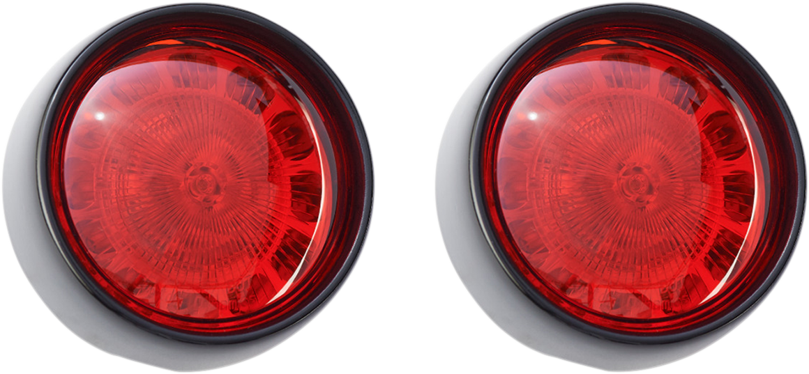 Bullet Turn Signal - 1156 - Chrome - Red Lens