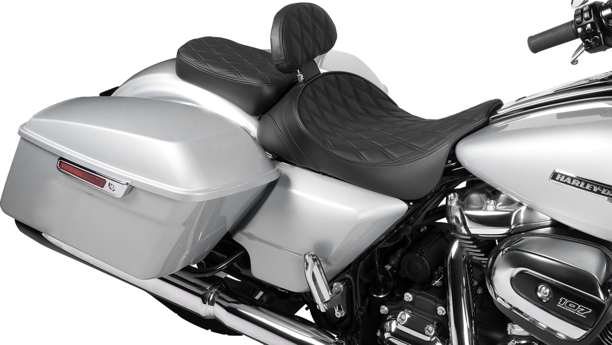 EZ Glide II Backrest - Small - Vinyl - Double Diamond Black Stitch