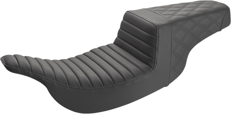 Step-Up Seat - Front Tuck-n-Roll/Rear Lattice Stitch - Black