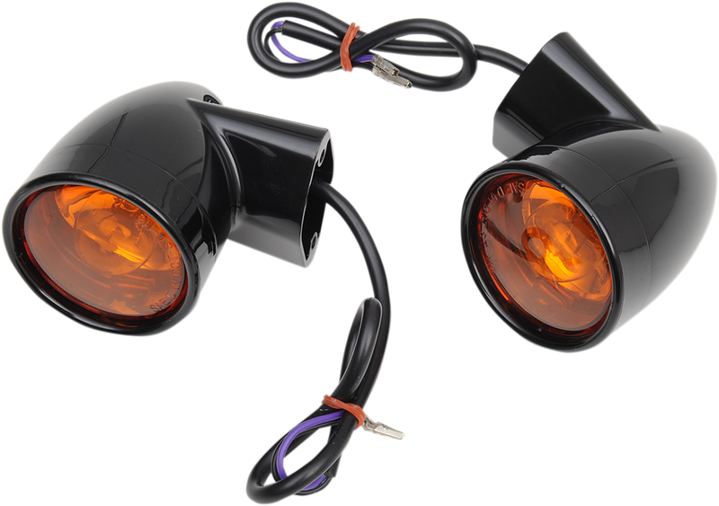 Bullet Turn Signal Lights - Rear - Gloss Black - Harley-Davidson