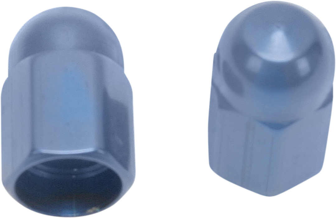 Blue Injector Cap Valve Caps - Blue Anodized — Ramjet Racing