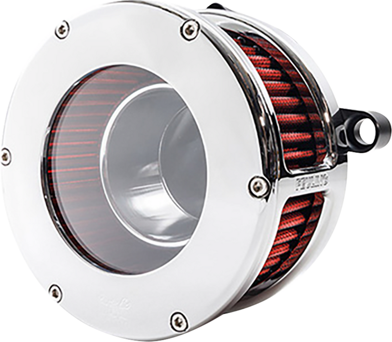 BA Air Cleaner Kit - Chrome/Clear with Red Filter - M8