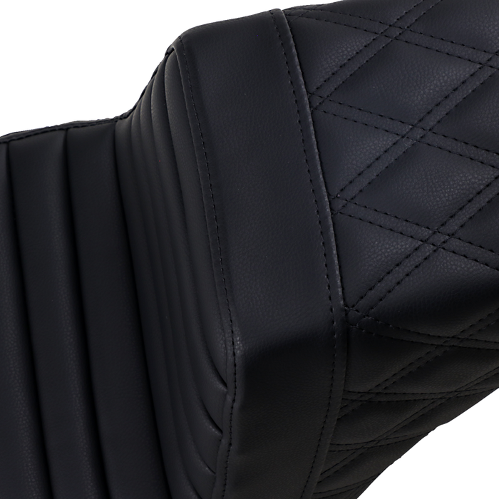 Step-Up Seat - Front Tuck-n-Roll/Rear Lattice Stitch - Black
