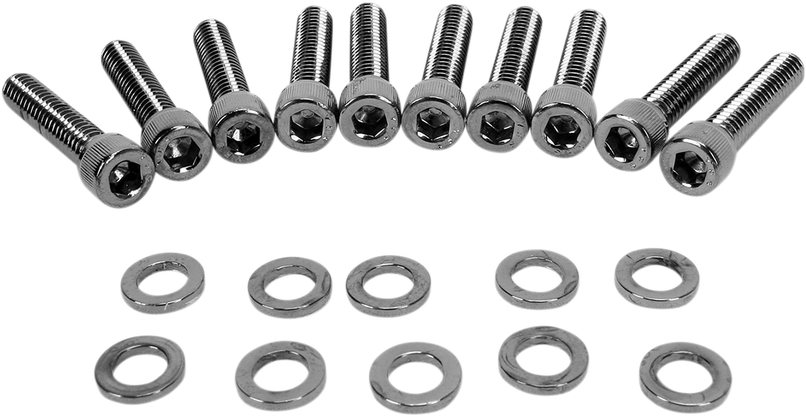 Bolt Kit - Cam Cover - Knurled - Black/Chrome - '99-'17 Twin Cam
