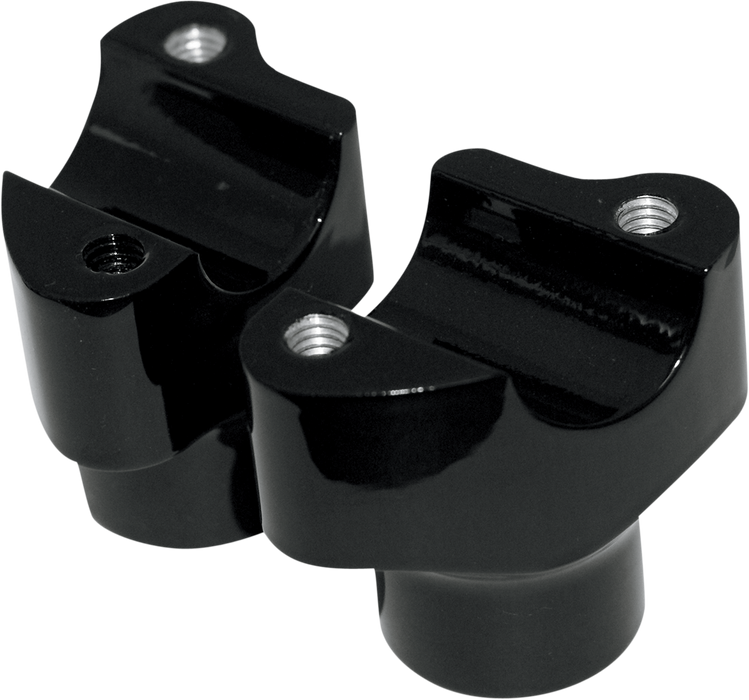 Buffalo Billet Aluminum Handlebar Risers - 1-1/2" - Black