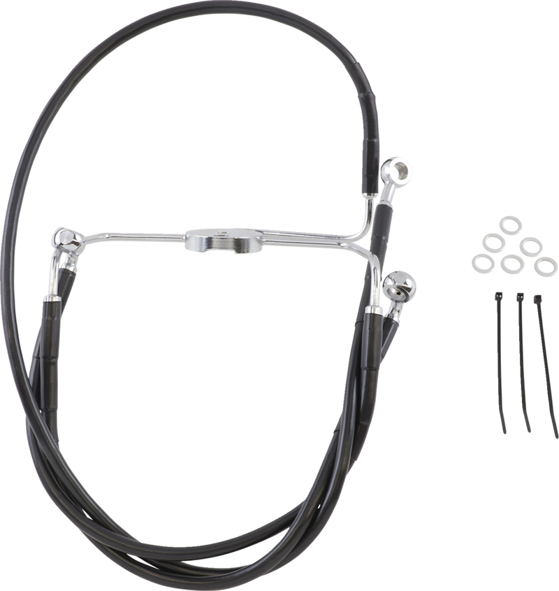 Brake Line - Front - Black - +10"