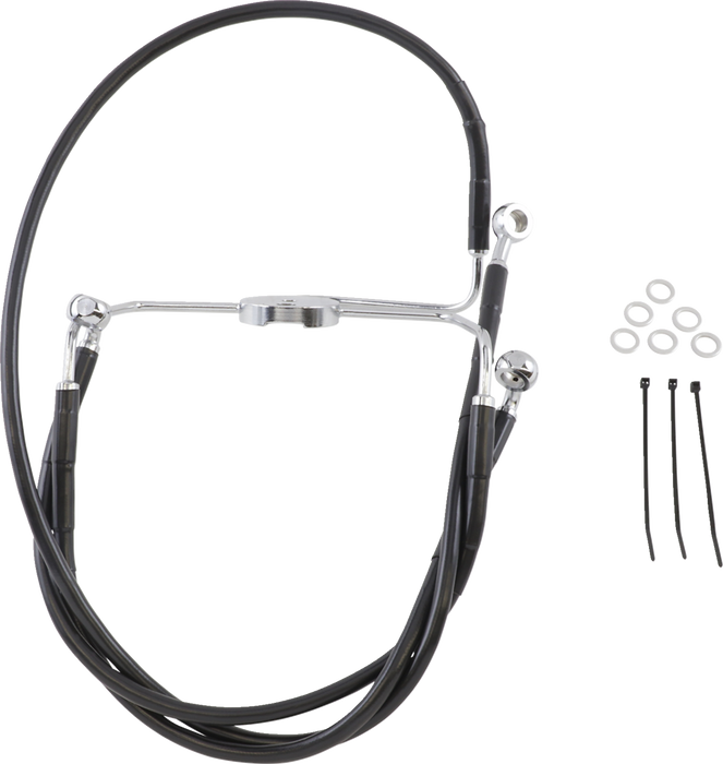 Brake Line - Front - Black - +10"