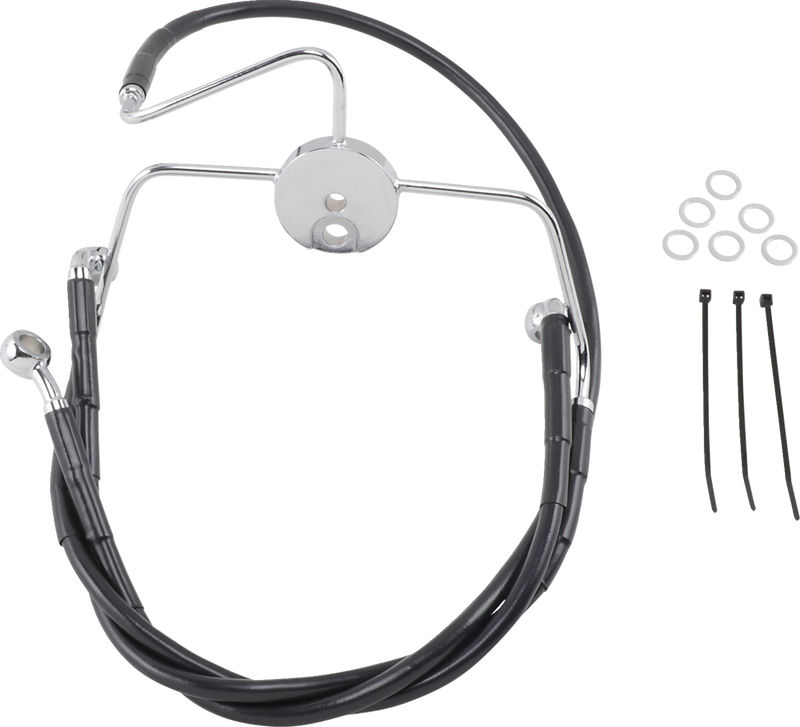 Brake Line - Front - Black - +4"