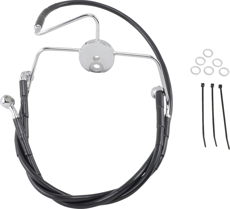 Brake Line - Front - Black - +4"