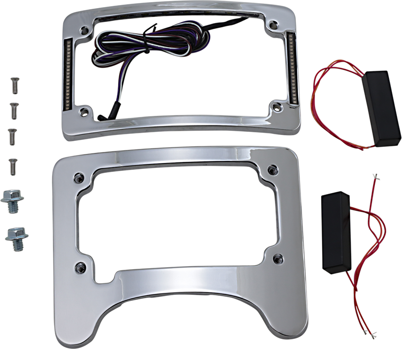 Turn Signal Eliminator/Illuminated Tri-Frame - Chrome