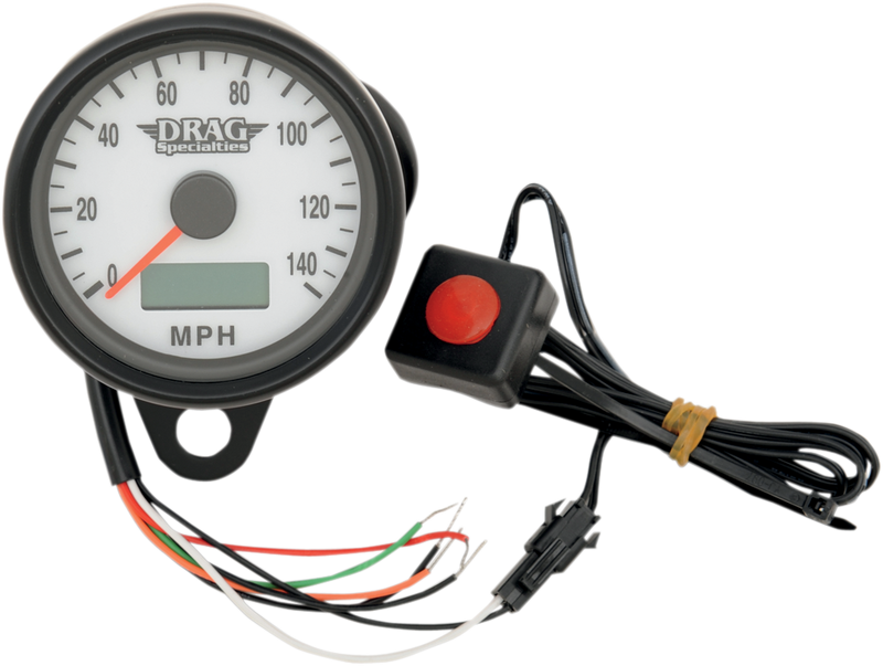 Programmable Mini Electronic Speedometer with Odometer/Tripmeter - 2.4" - Black