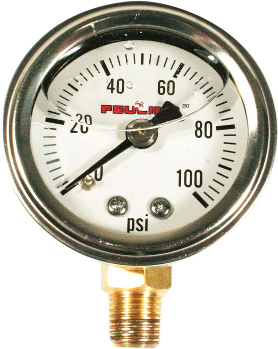Liquid Filled Oil Pressure Gauge - 1.5" Dial - 1/8" Bottom Port - Black Face