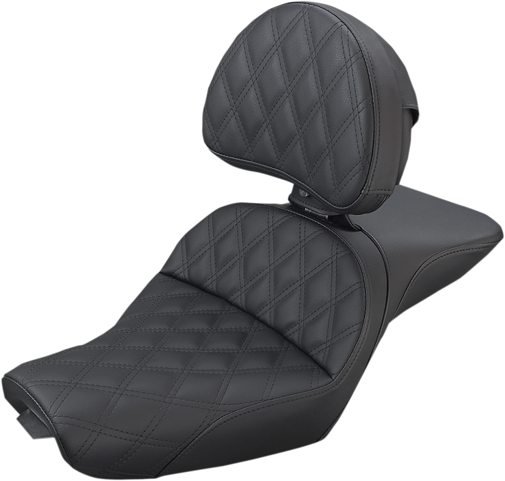 Explorer Seat - With Backrest - Lattice Stitched - Black - XL '04-'20