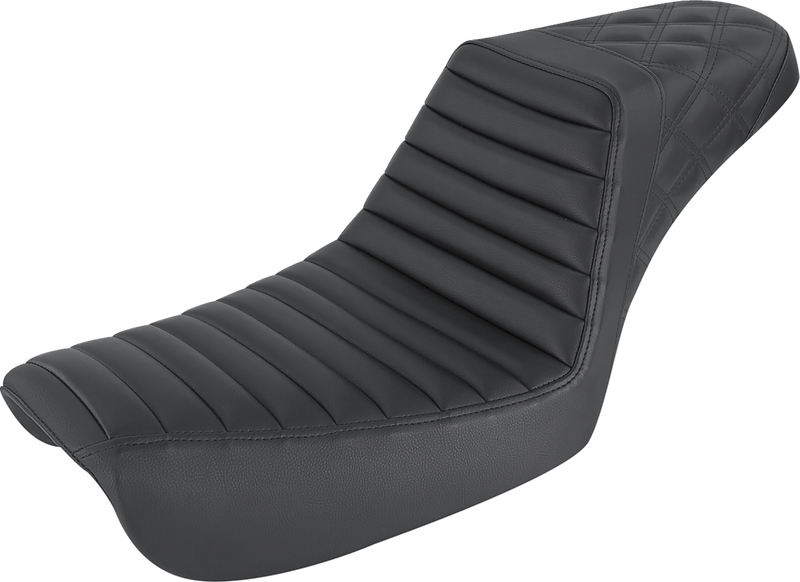 Step-Up Seat - Front Tuck-n-Roll/Rear Lattice Stitch - Black - FXD