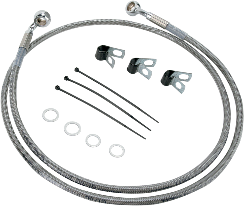 Brake Line - Front - +4" - Stainless Steel