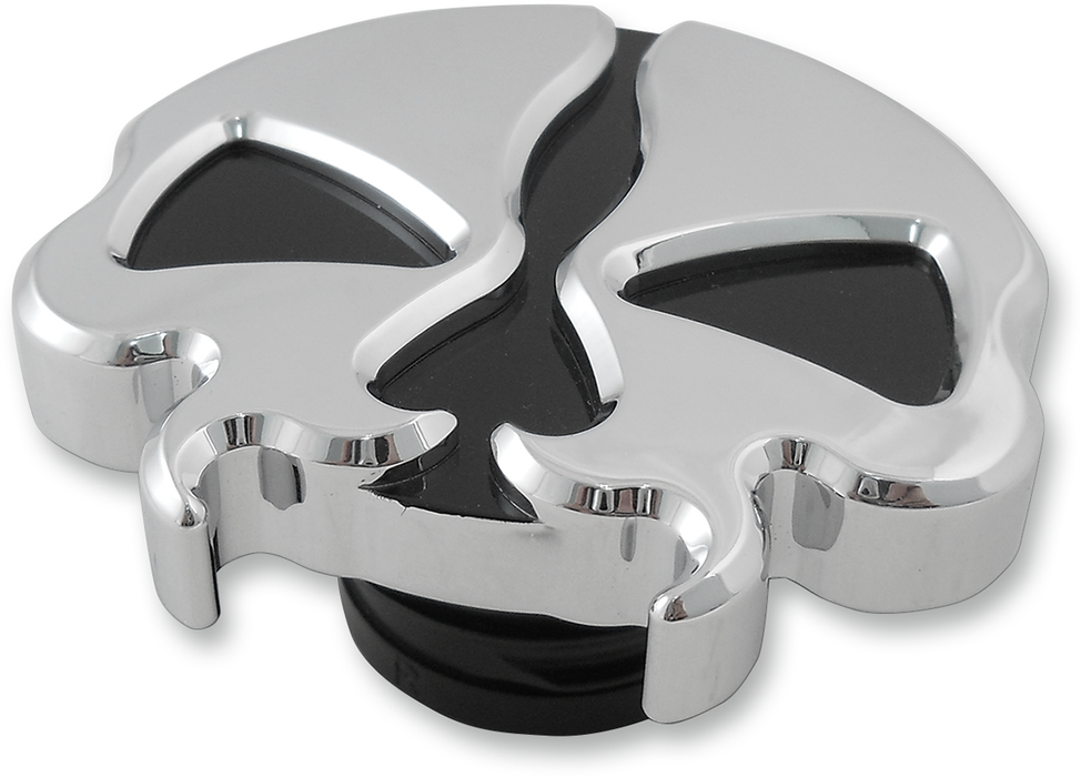 Gas Cap - Non-Vented - Split Skull - Chrome