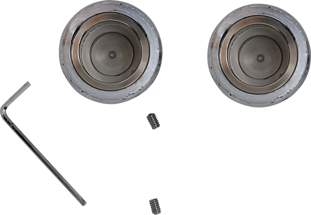 Axle Caps - Chrome - Front - Pair