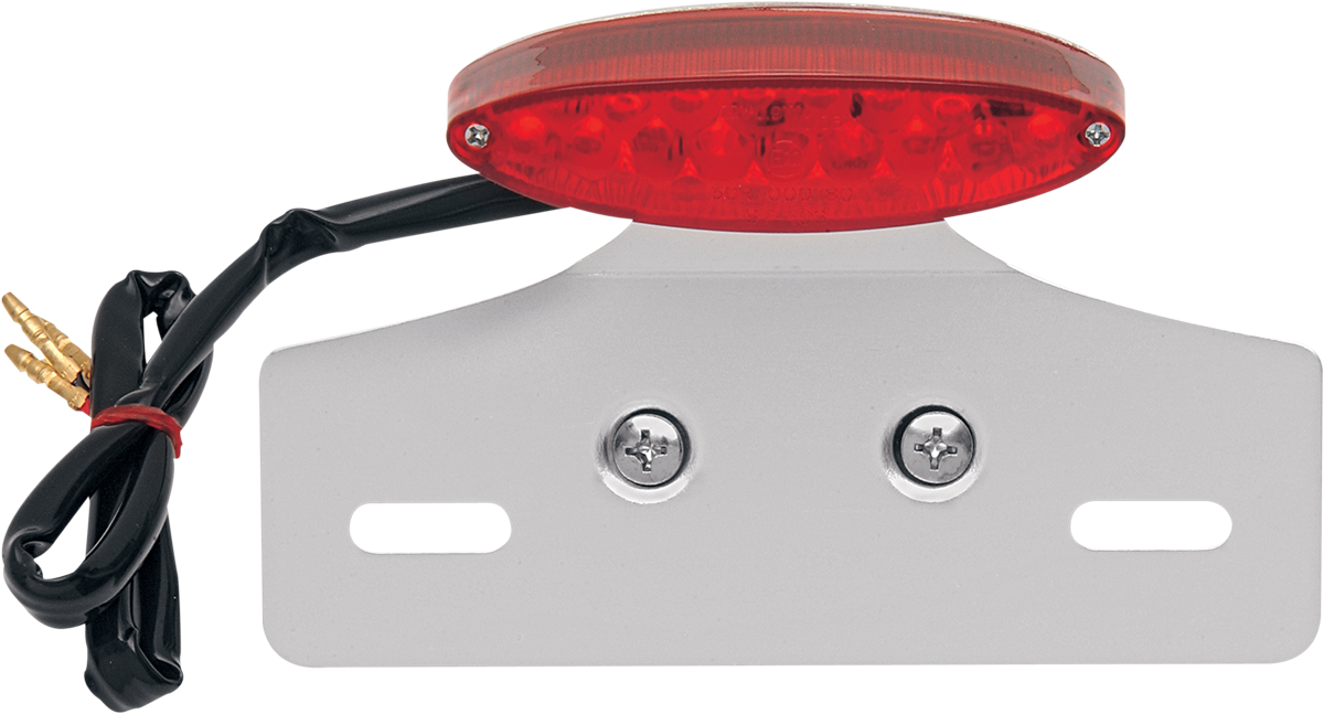 Taillight/License Plate Mount - Cat Eye -Clear Lens - Red LED