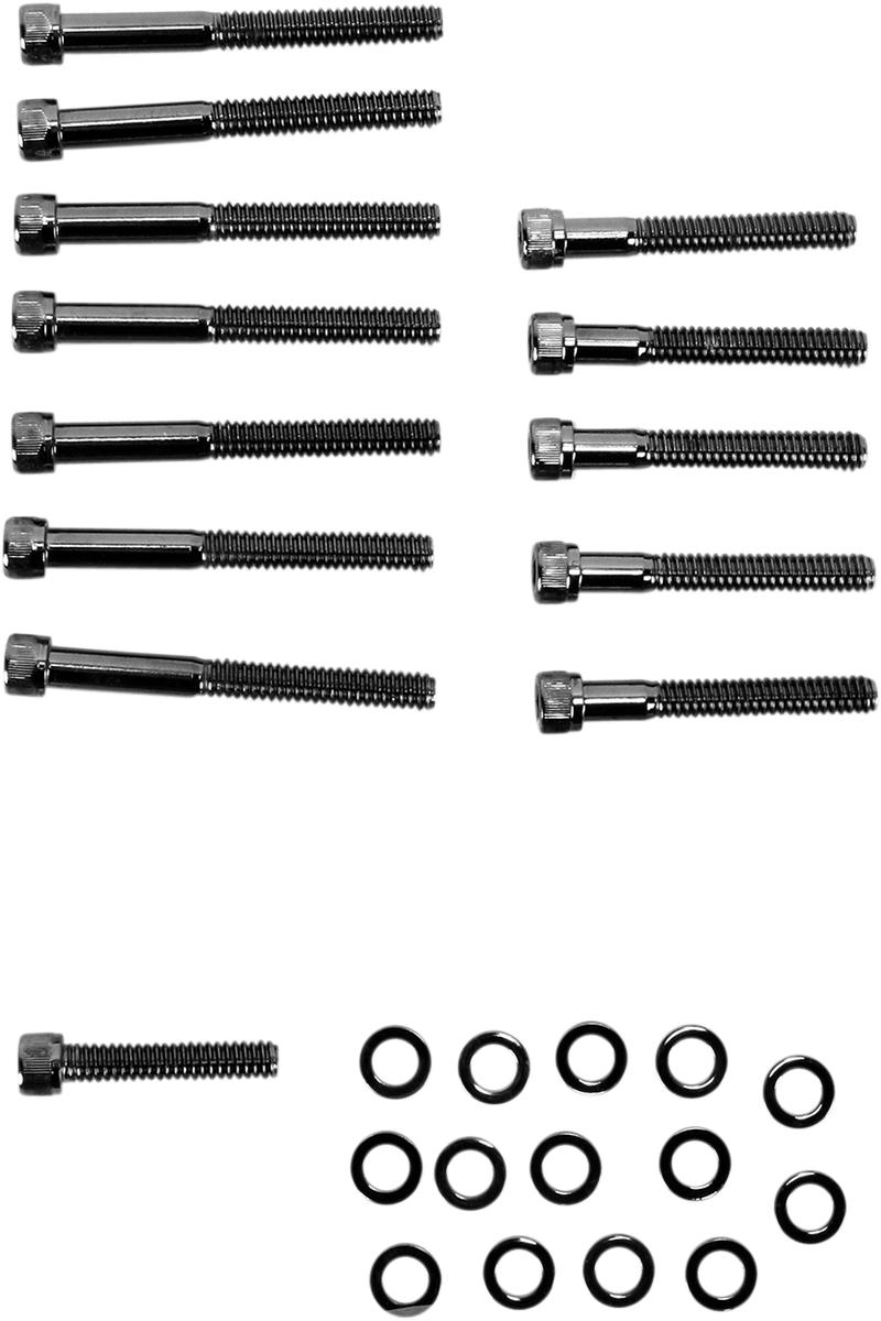 Bolt Kit - Cam Cover - Knurled - Black/Chrome - '04-'21 Sportster