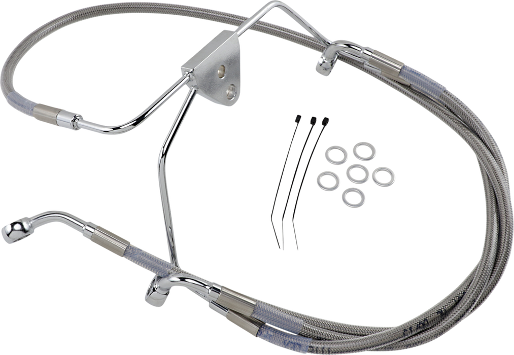 Brake Line - Front - +8" - Touring - Stainless Steel