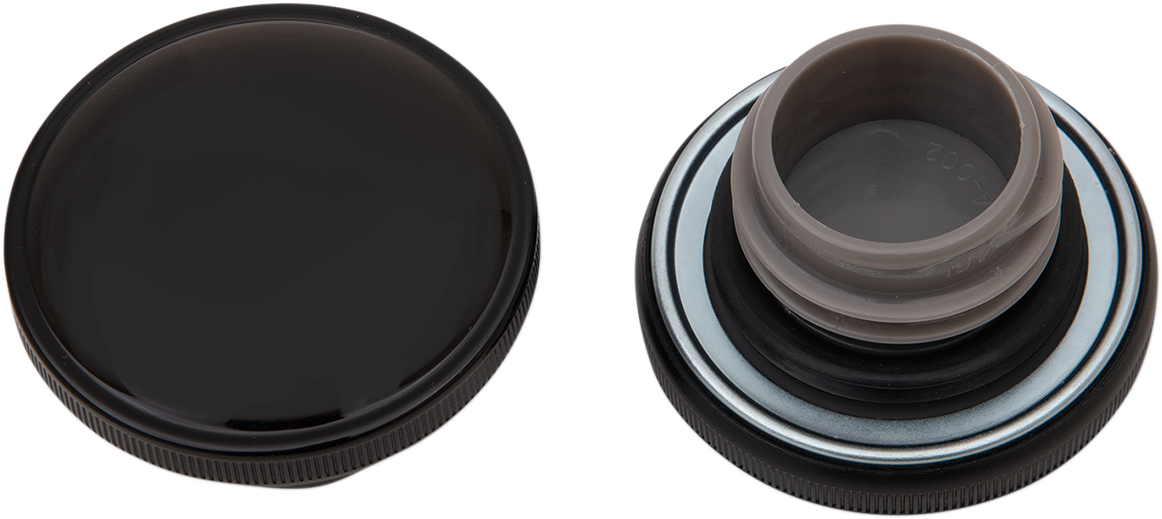 Screw-In Gas Cap - Vented (Right)/Non-Vented (Left) - Gloss Black