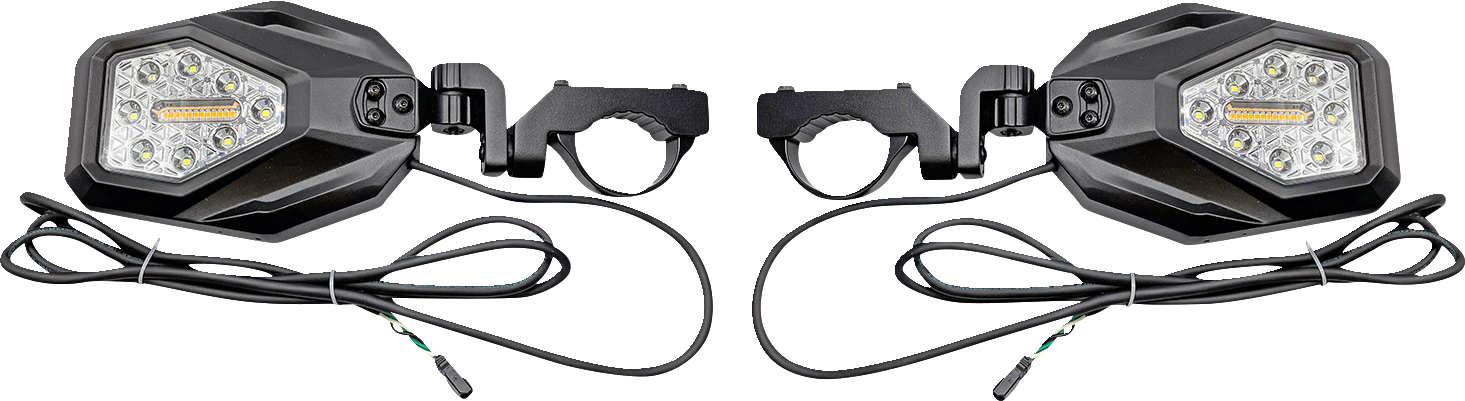 Mirrors - SXS - Side View - Hexagon - Black