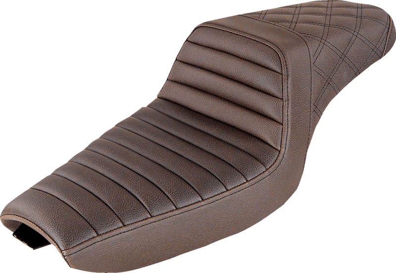 Step-Up Seat - Front Tuck-n-Roll/Rear Lattice Stitch - Brown