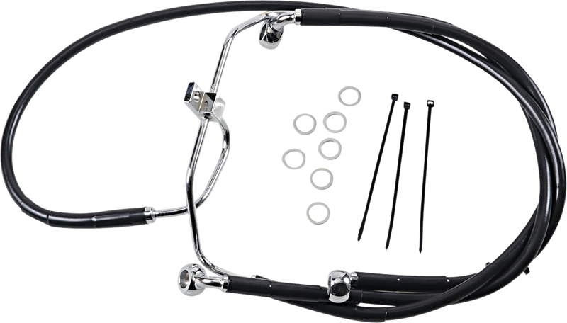 Brake Line - Front - Black - +10" - FXDF '08-'17