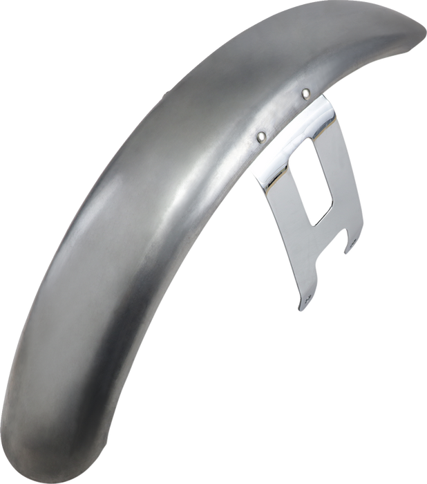 Wide Glide-Style Front Fender with Chrome Mounting Brackets - For 19" or 21" Wheel
