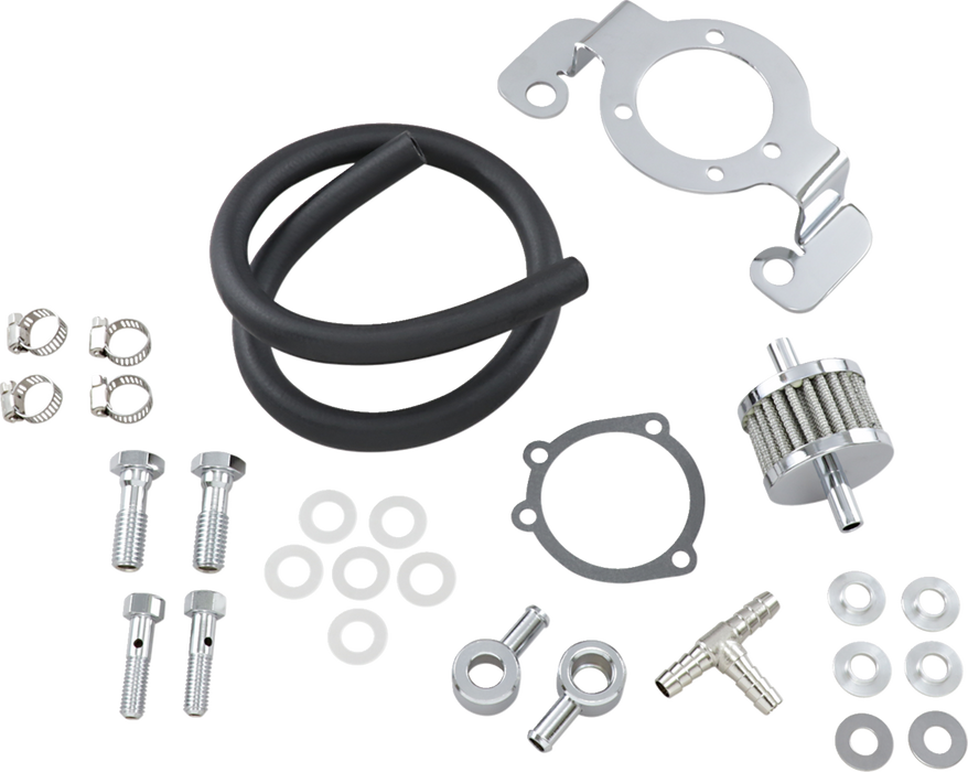 Crankcase Breather with Support Bracket Kit - Big Twin