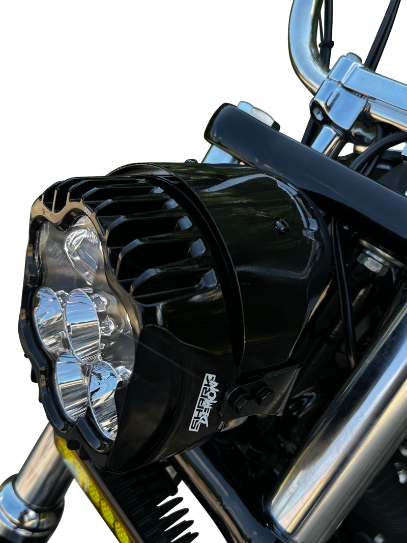 Shark Demon Headlight kit for Dyna, FXR, Softail, Sportster