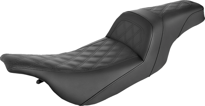 Slim Seat - Black - Lattice Stitch - '99-'07 FLHT/FLTR