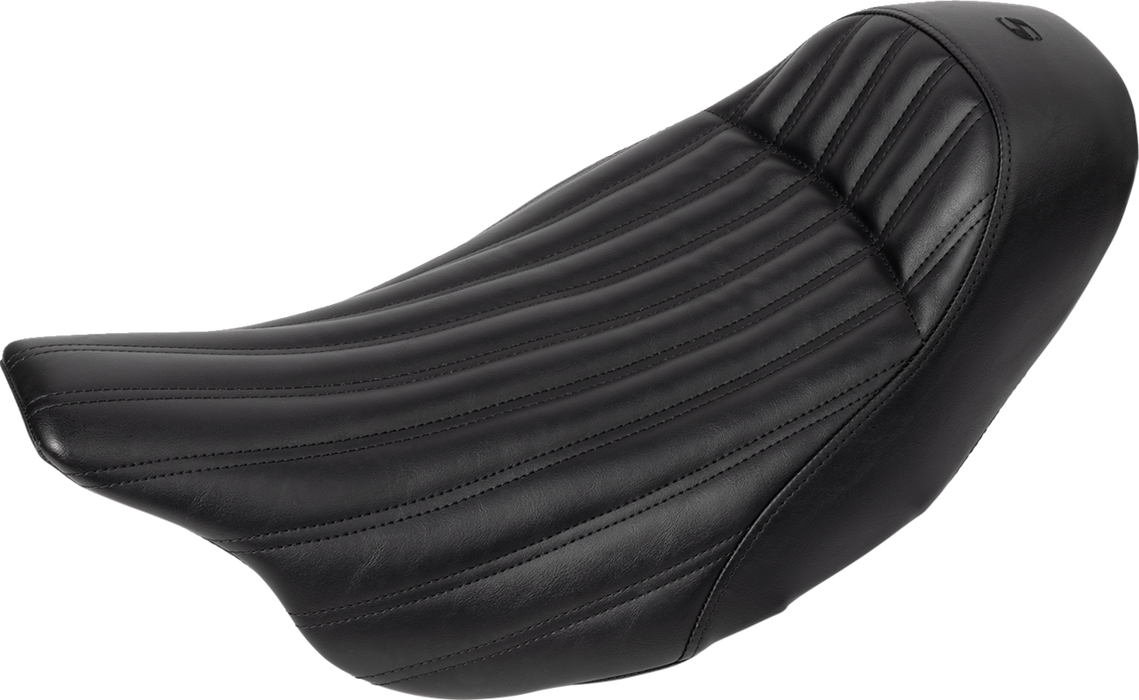 Knuckle Solo Seat - Ribbed - Black - FL '08-'24