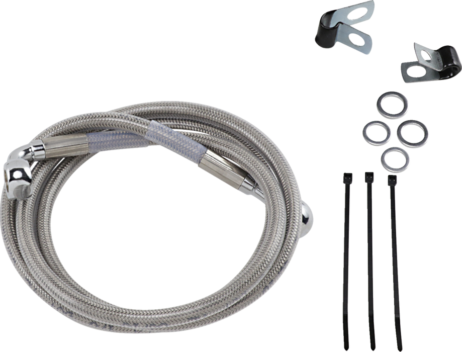 Brake Line - Front - +4" - Stainless Steel