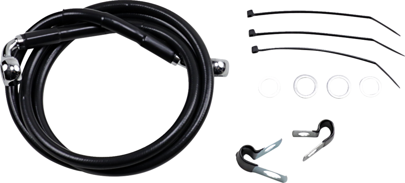 Brake Line - Front - Black - +6" - FXD '00-'05