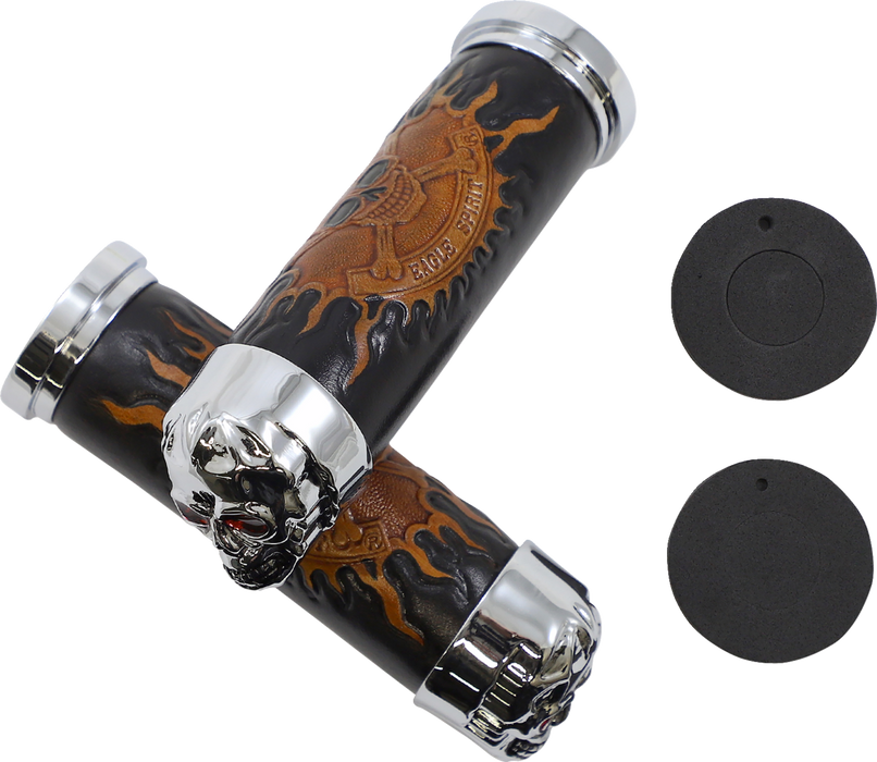 Skull Grips - Red Eyes - Chrome