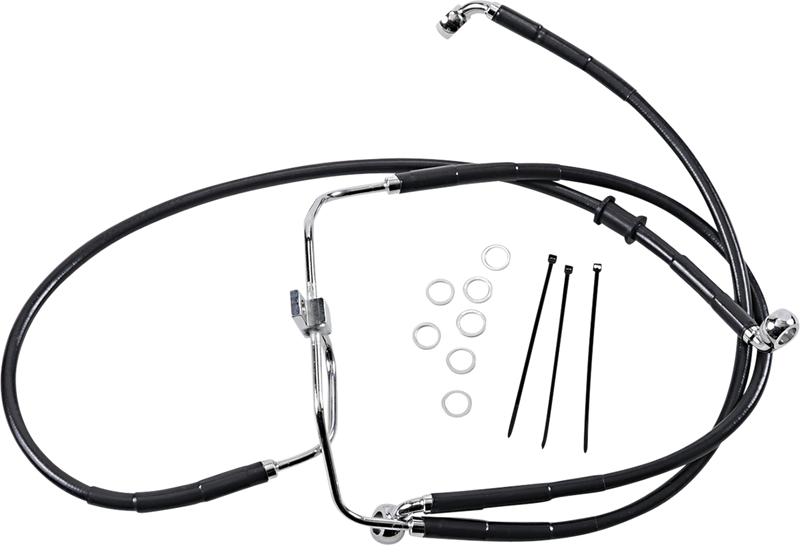 Brake Line - Front - Black - +6" - FXDF '08-'17